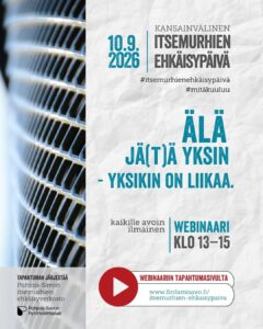 Itsemurhien ehkaisypaiva Etusivu