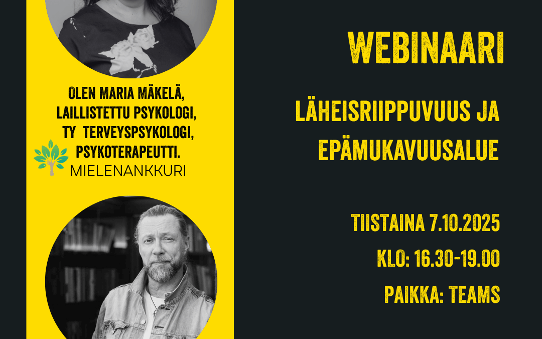Läheisriippuvuus ja epämukavuusalue -webinaari